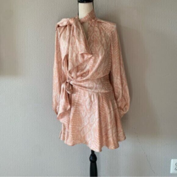 NWT Acler Bradley Cobra Wrap Long Sleeve Mini Dress - Picture 7 of 14